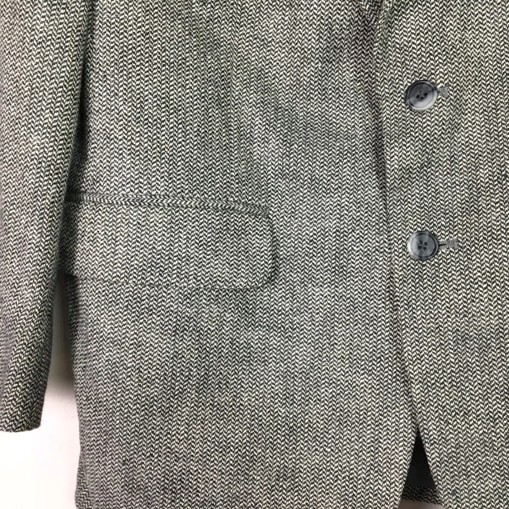 Towncraft‎ Herringbone Wool Silk Blend Blazer 40R Grey Black